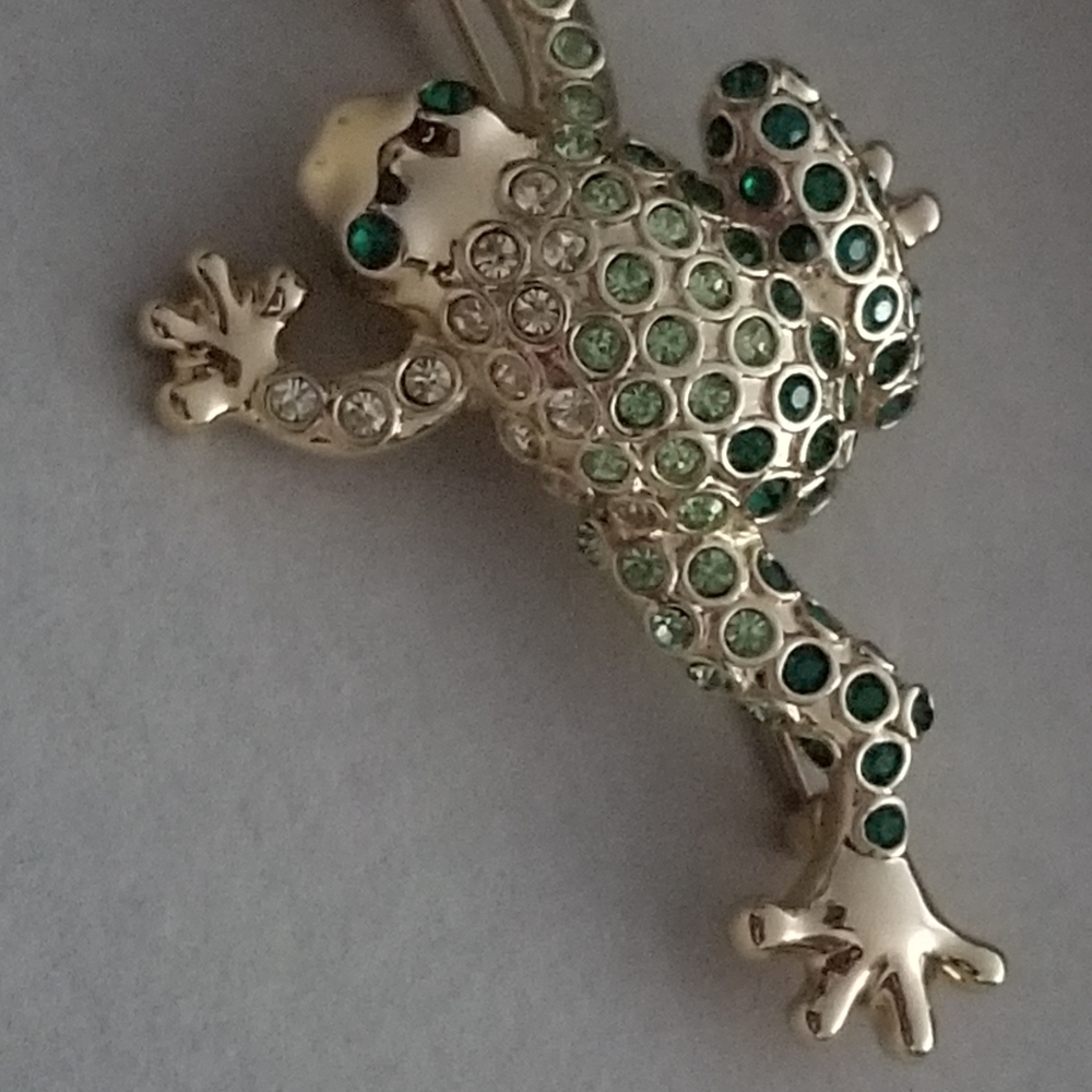 😎🎁❤️ vintage Money crystal Frog brooch  pin❤️🎁 - Picture 15 of 15